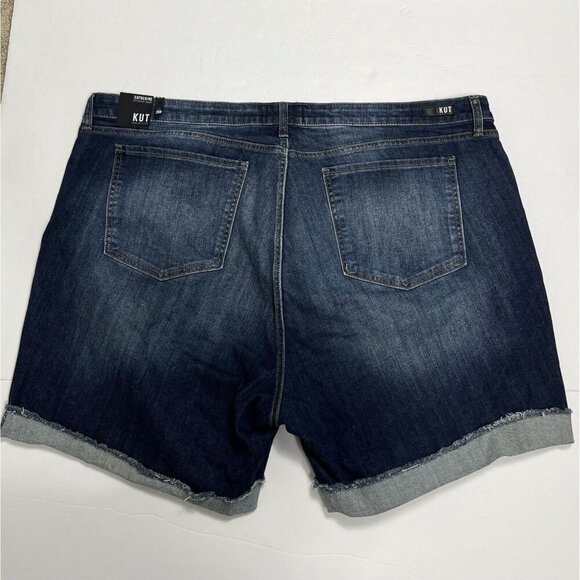 Kut From The Kloth Denim Short Women 26 Blue Catherine Boyfriend Cuffed Stretch - Picture 6 of 8